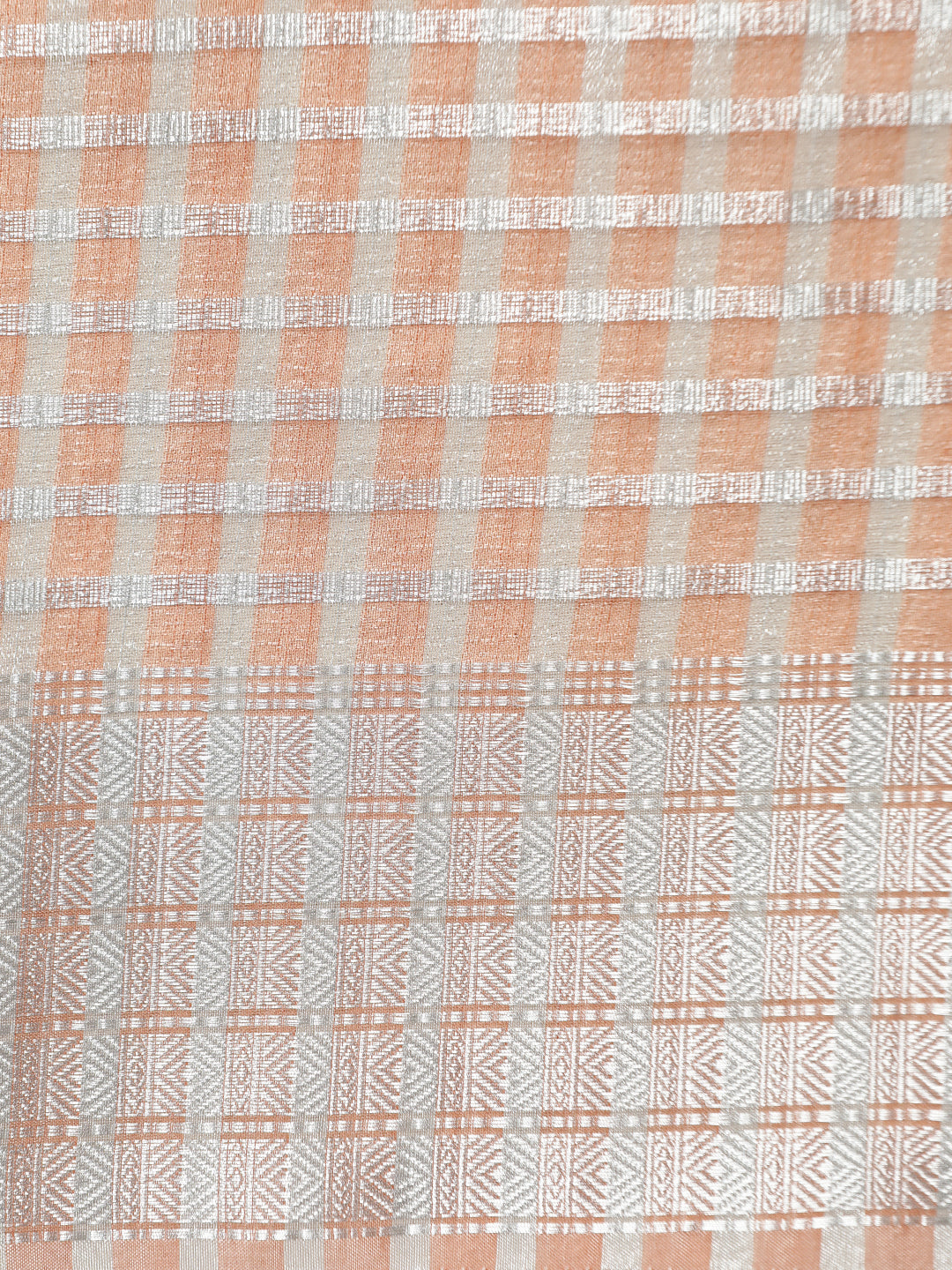 Orange Zari Woven Banarasi Organza Saree