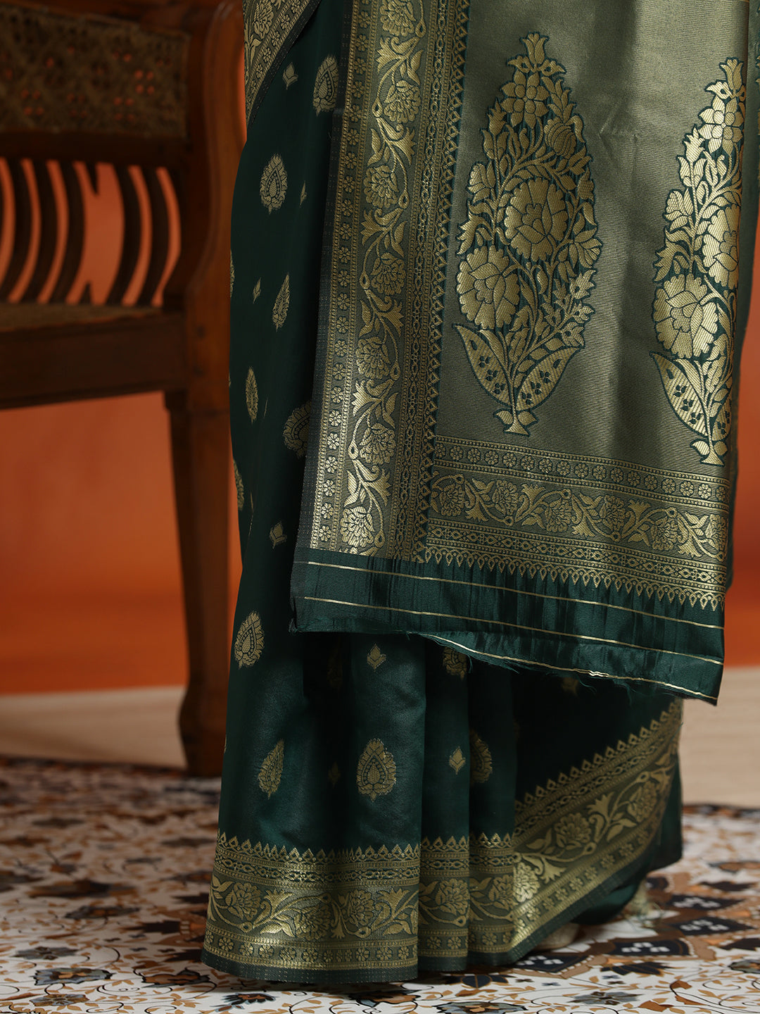 Green Silk Banarasi Zari Woven Heavy Saree