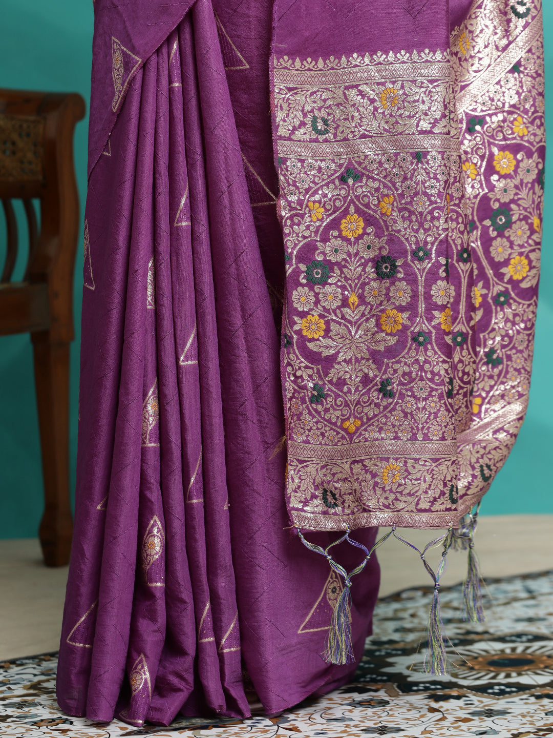 Silk Blend Banarasi Zari Woven Saree