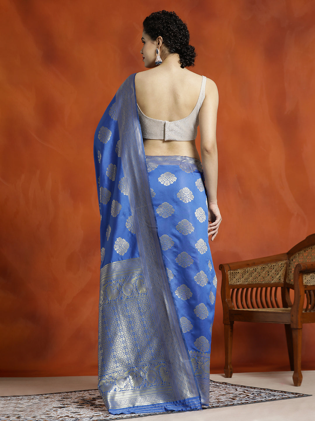 Blue Zari Woven Design Banarasi Saree