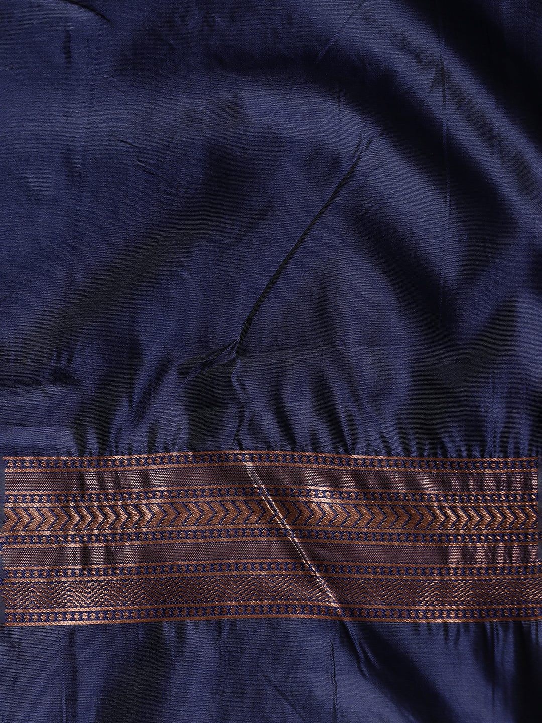 Navy Blue Silk Banarasi Zari Woven Party Wear Saree