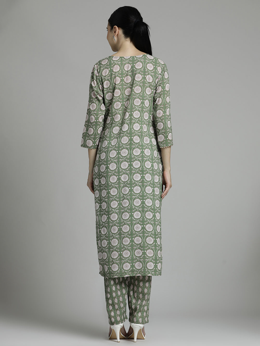 Ethnic Floral Printed Pure Cotton Suit Set