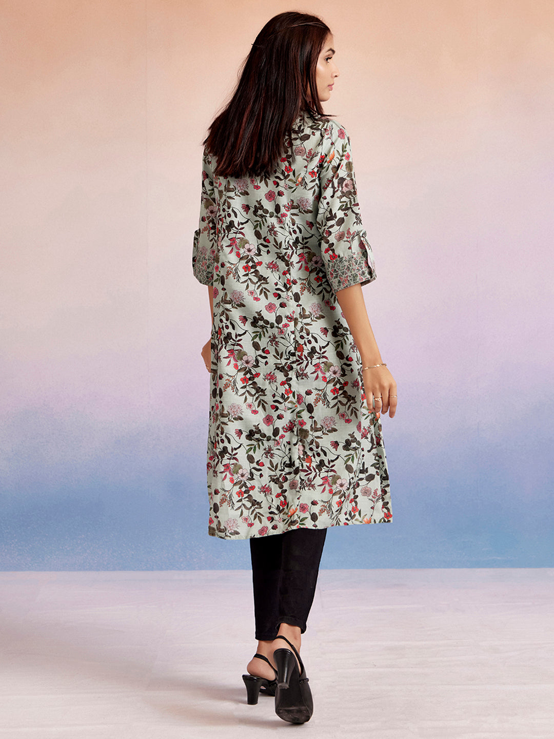 Floral Printed A-line Kurta