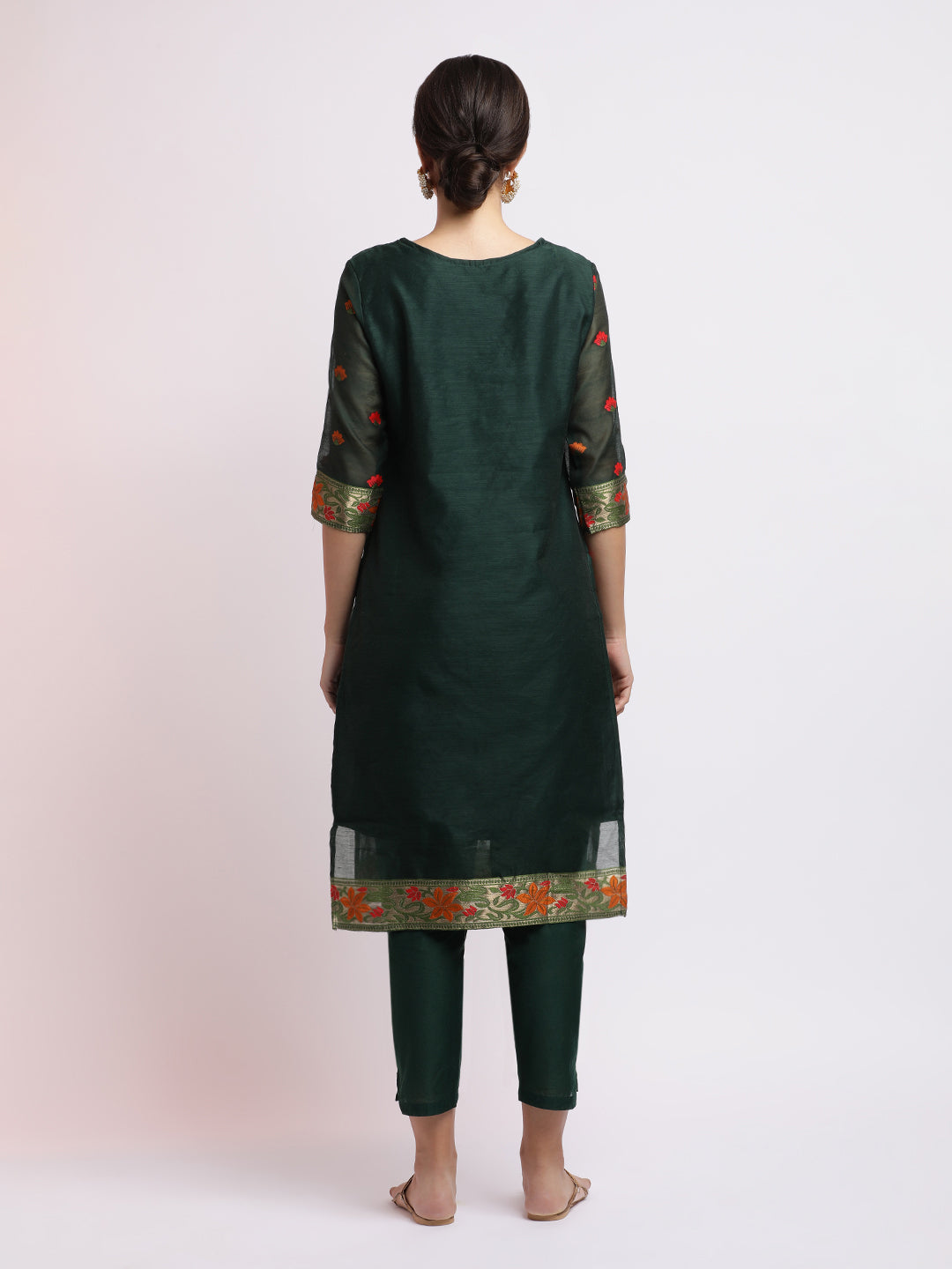 Chanderi Silk Kurta Set With Jacquard Dupatta