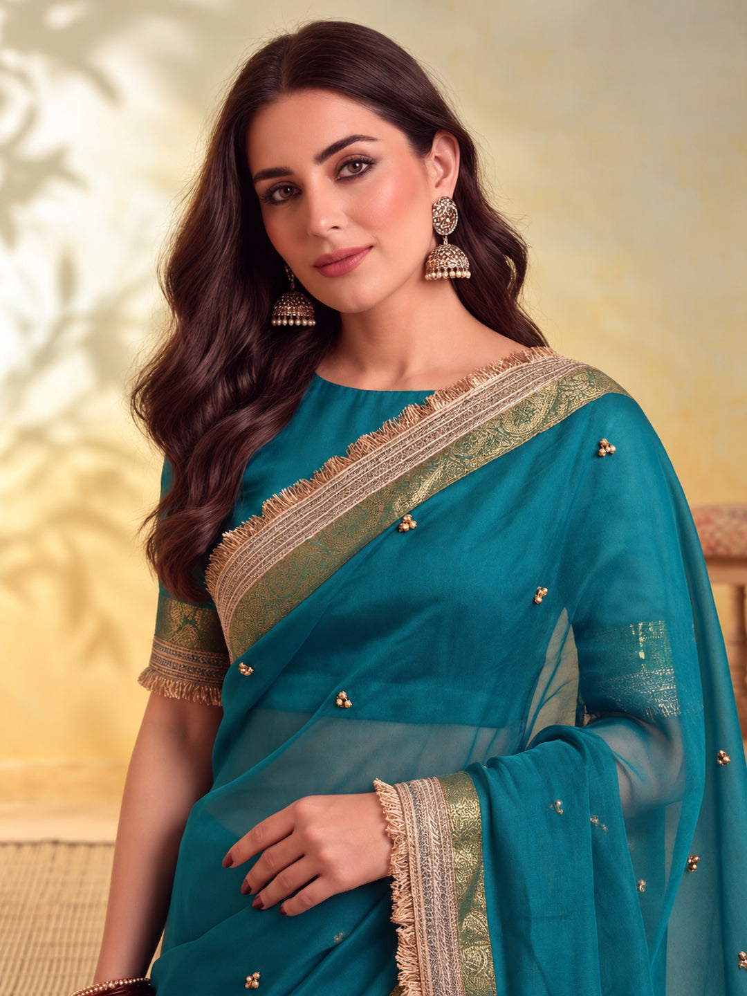 Ghungroo Saree With Unstitch Blouse