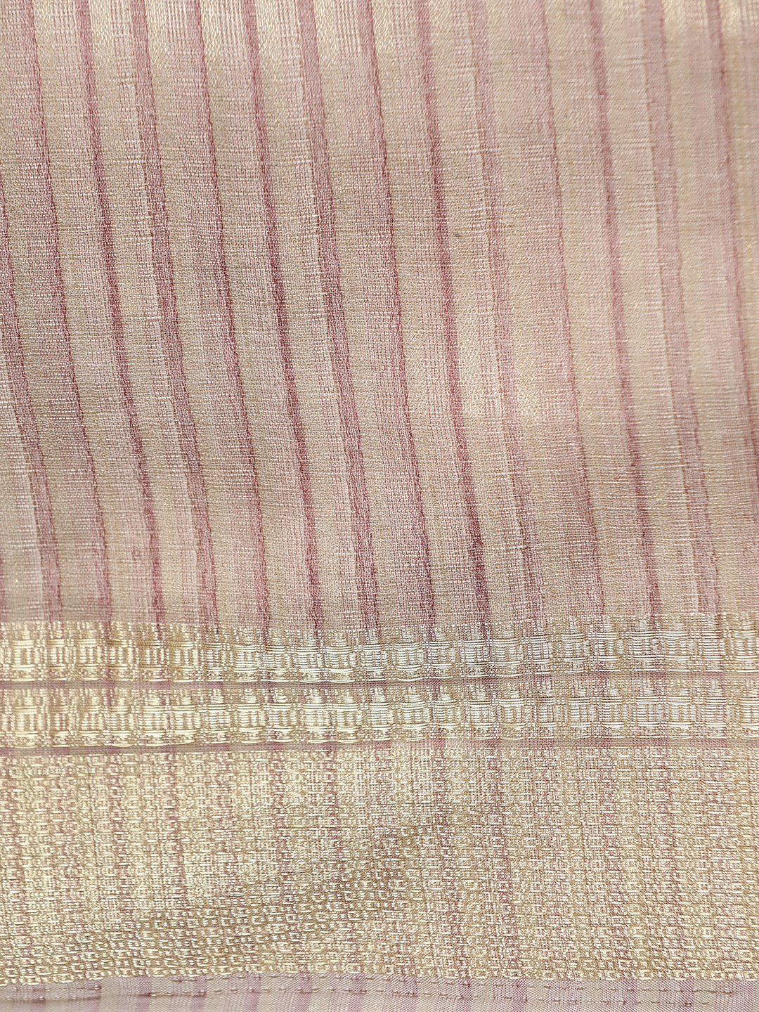 Striped Embellished Banarasi Organza Saree