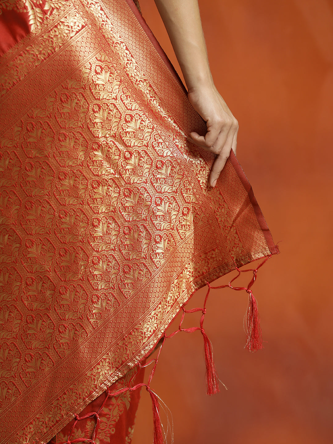 Red Silk Banarasi Zari Woven Heavy Red Saree