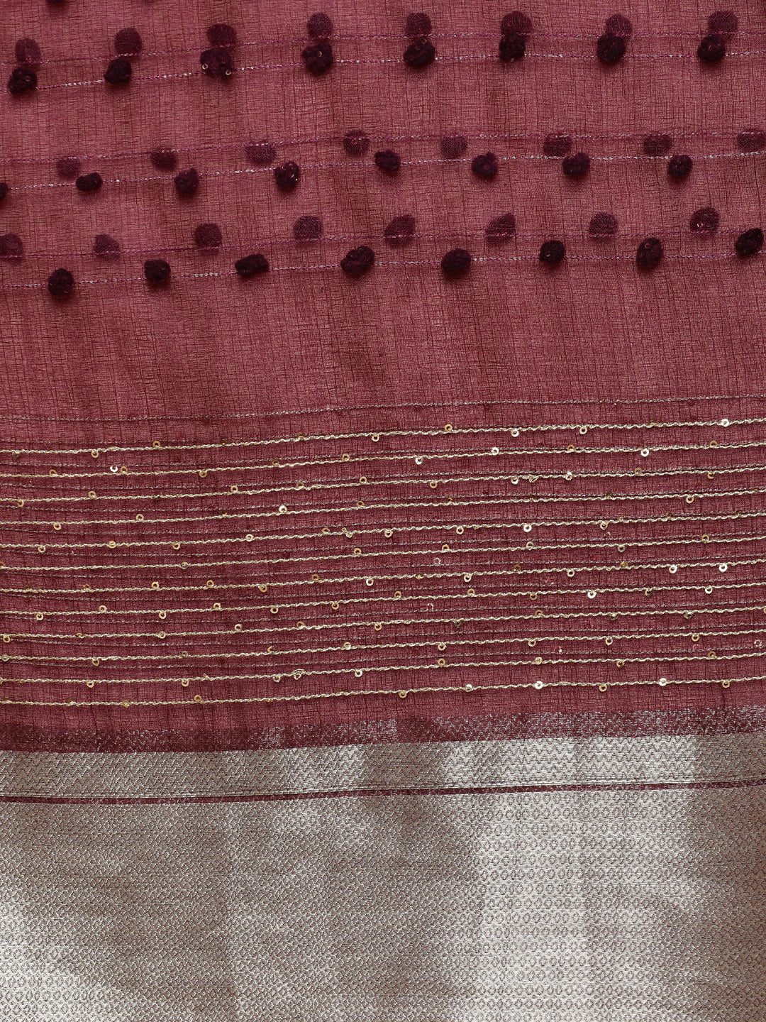 Purple Woven Khadi Organza Saree