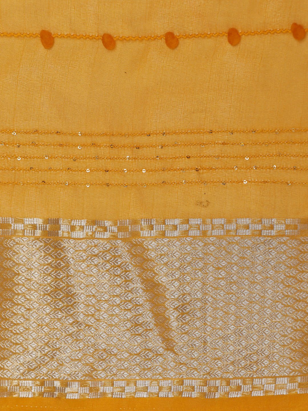 Yellow Woven Design Khadi Organza Saree