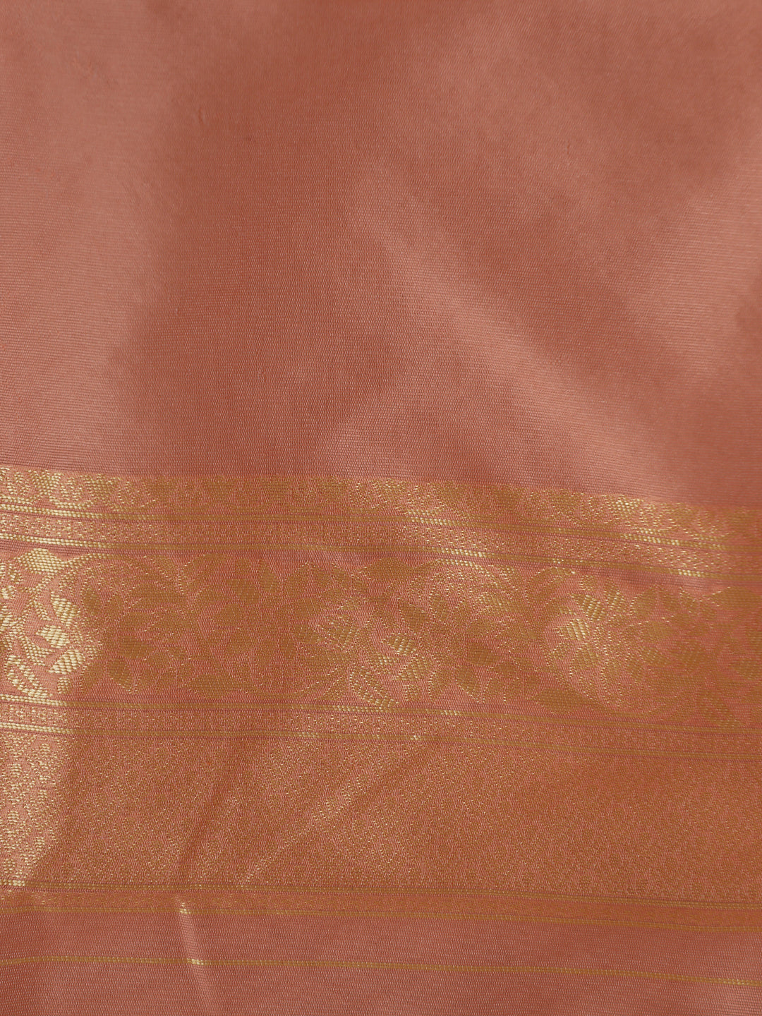 Peach Heavy Banarasi Zari Woven Silk Blend Saree