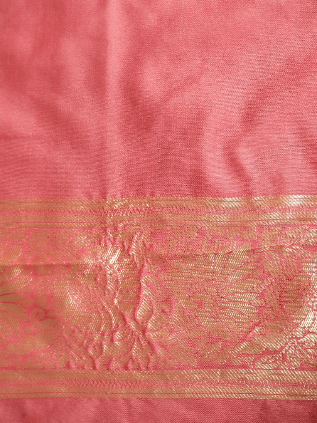 Peach Zari Woven Design Banarasi Saree