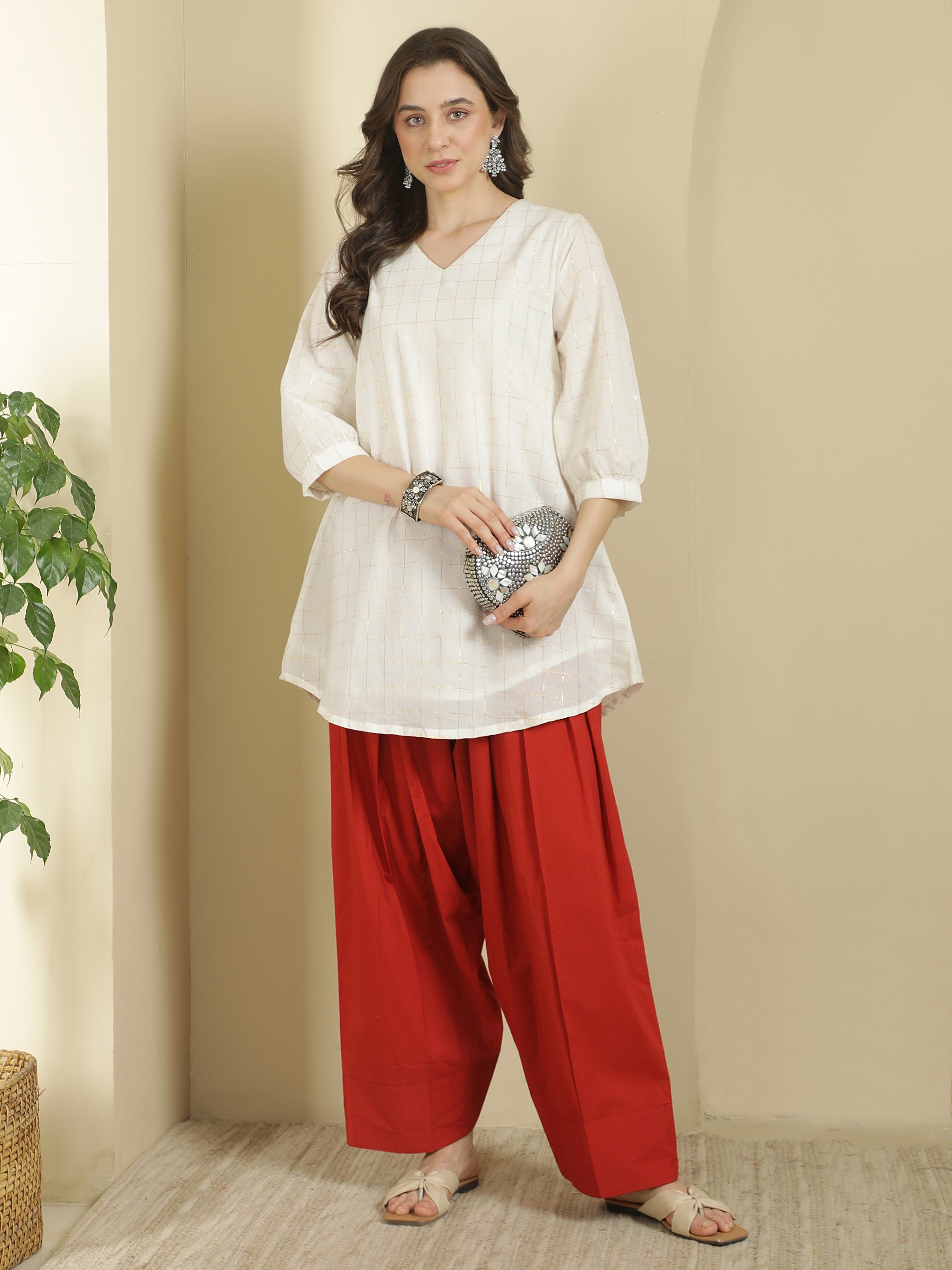 Women solid Loose fit cotton Farsi Salwar