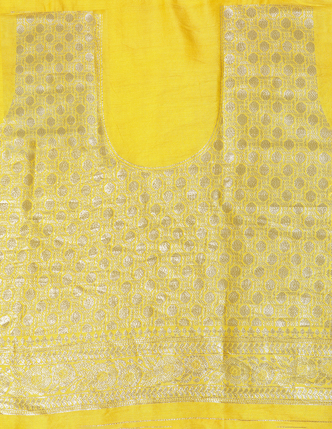 Yellow Silk Banarasi Floral Zari Woven Design Heavy Saree