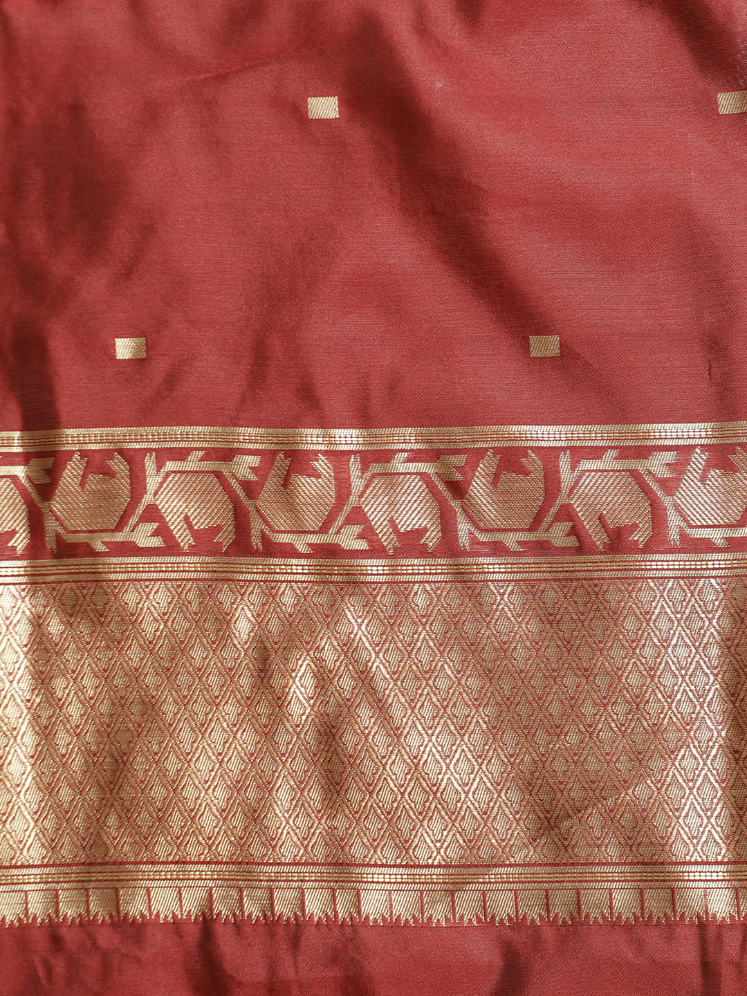 Maroon Silk Banarasi Zari Woven Heavy Saree