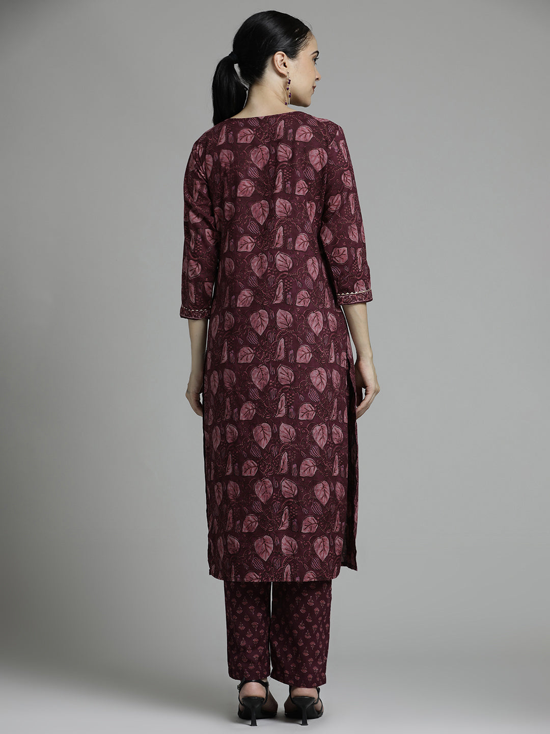 Ethnic Printed Cotton Red Kurta Set With Dupatta