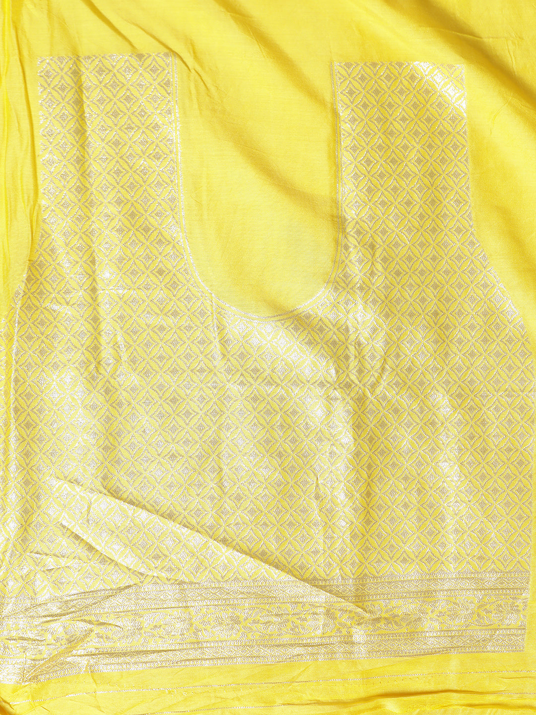 Heavy Banarasi Zari Woven Silk Blend Yellow Saree