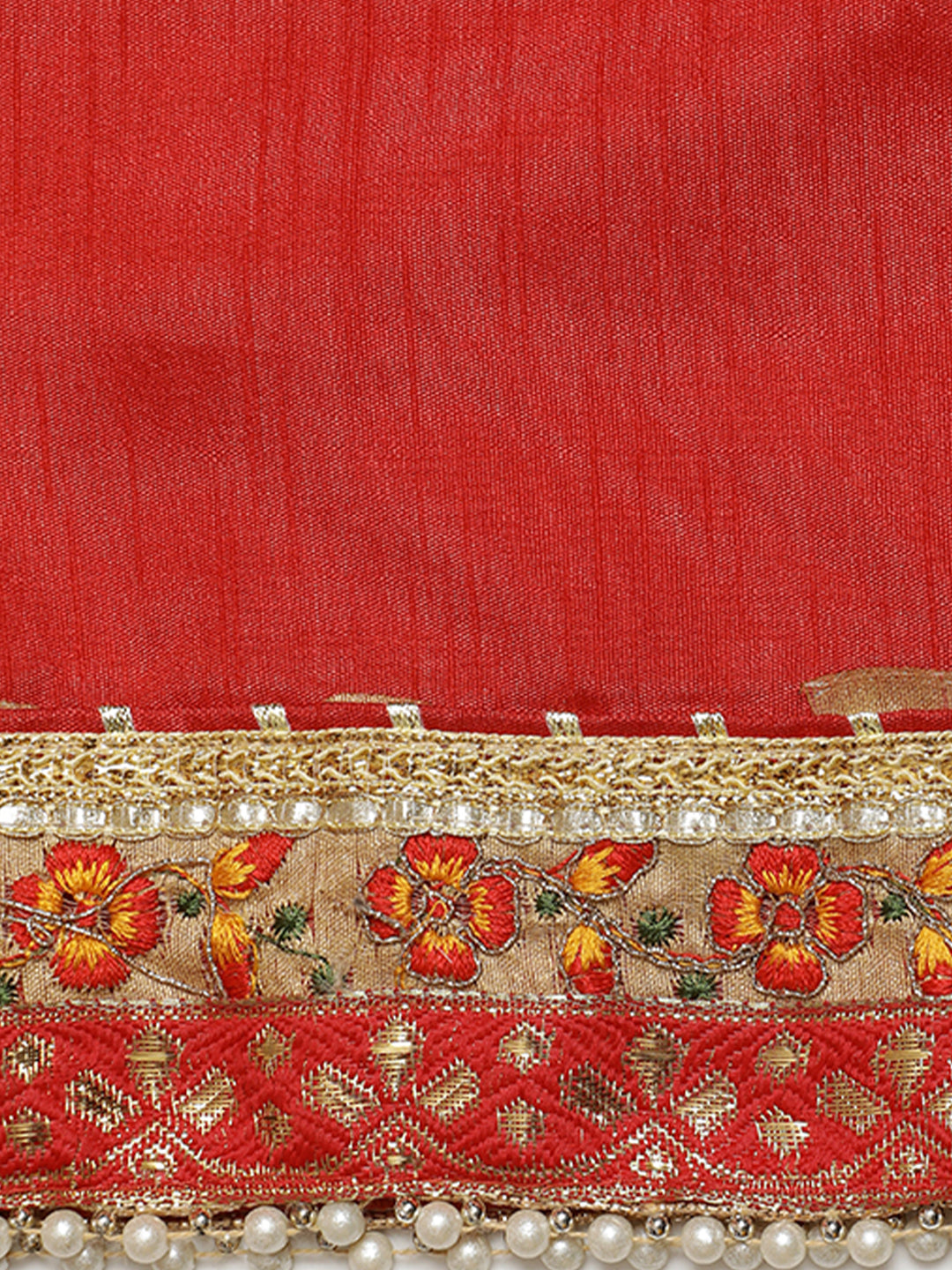 Traditional Bandhani Embroidered Red Pure Georgette Saree