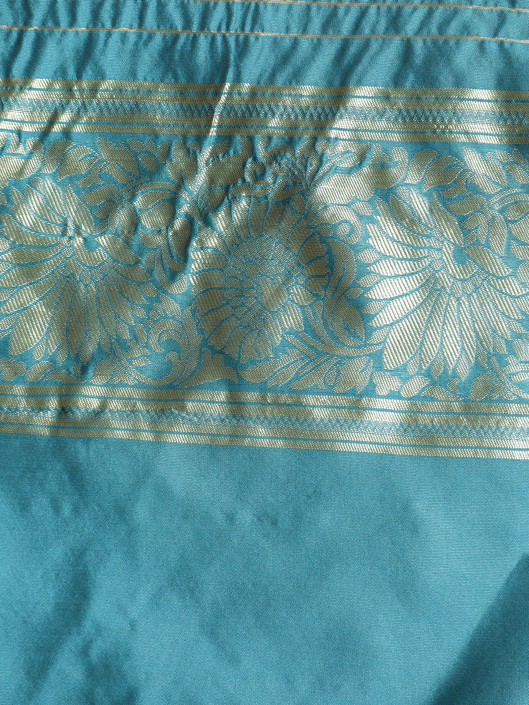 Sky Blue Silk Blend Zari Woven Design Banarasi Saree