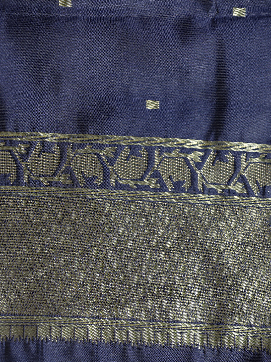 Silk Navy Blue Banarasi Zari Woven Heavy Saree