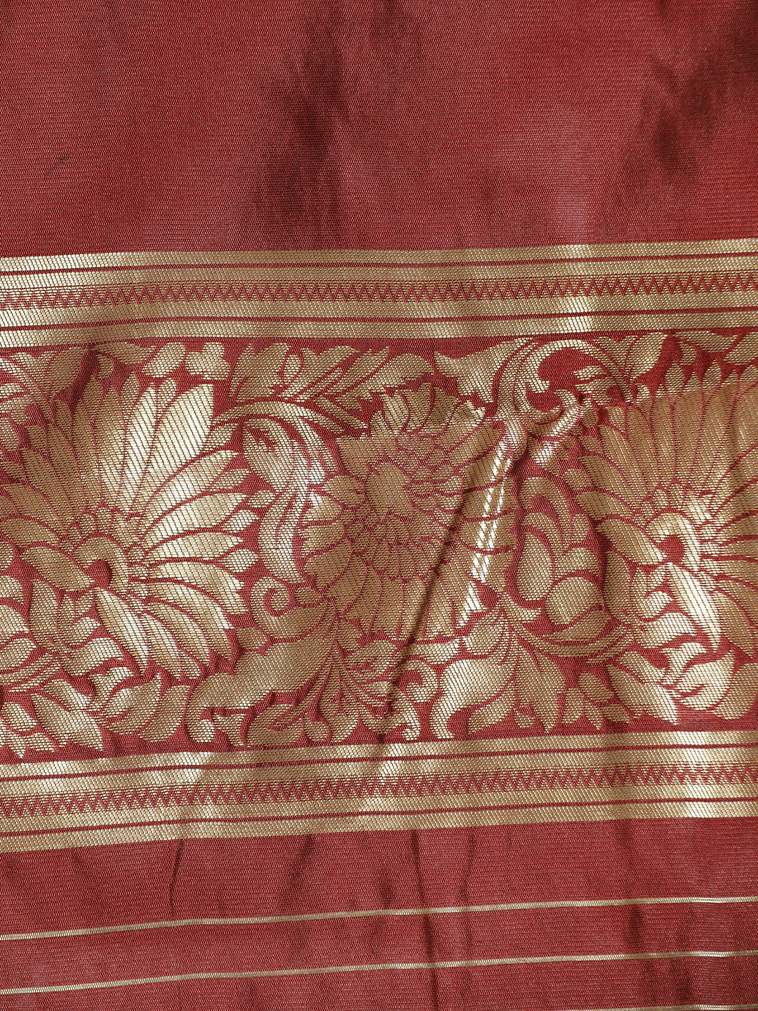 Maroon Zari Woven Design Banarasi Saree