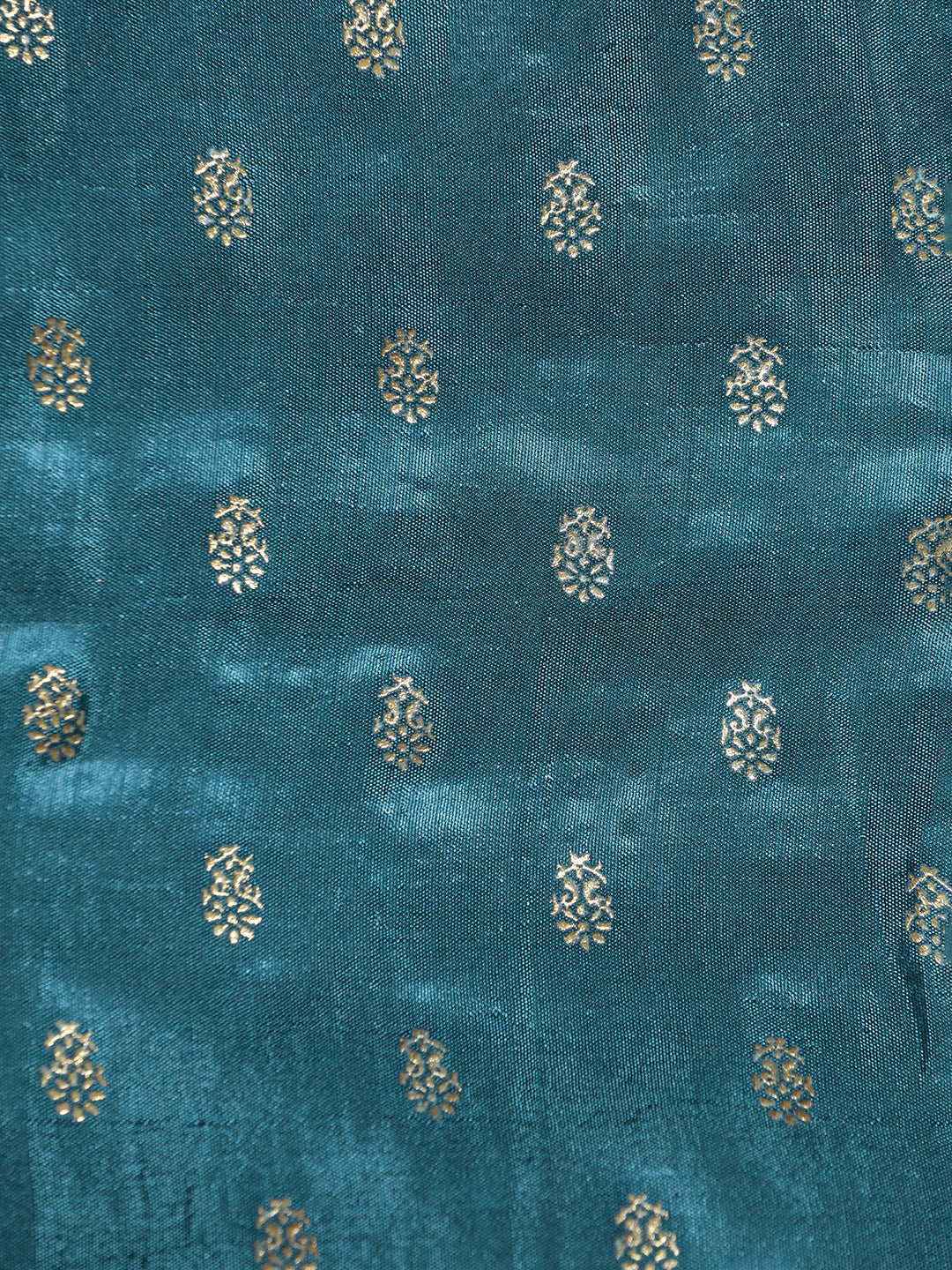 Sky Blue Silk Blend Floral Zari Woven Heavy Saree