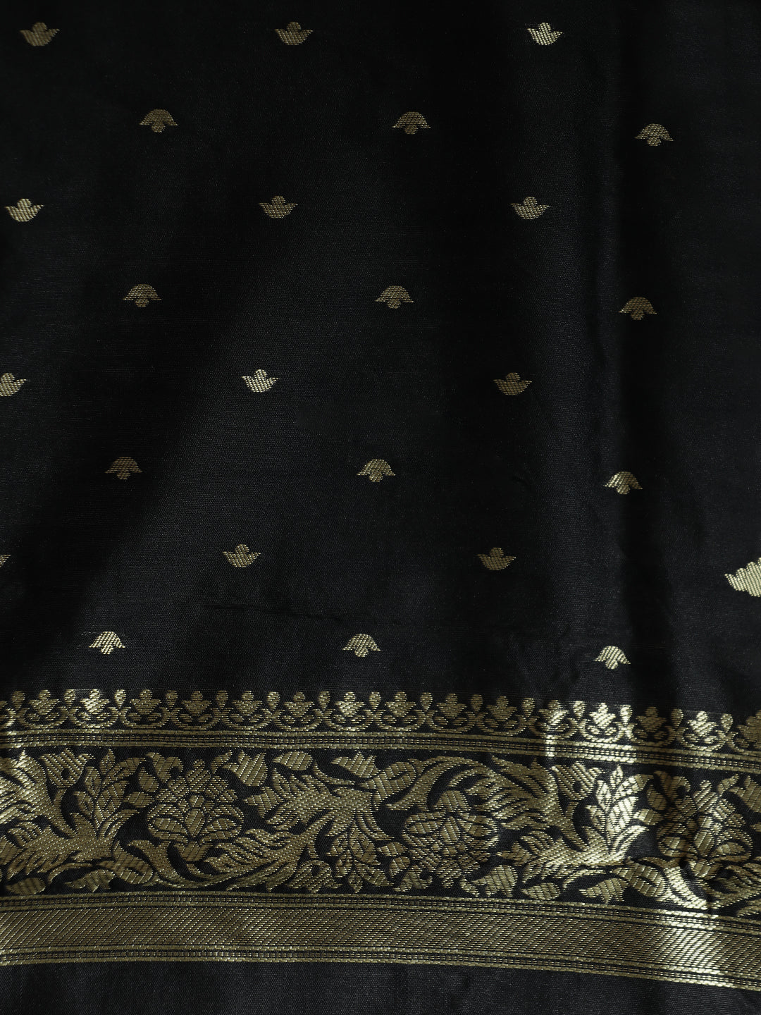 Silk Banarasi Zari Woven Party Wear Black Saree