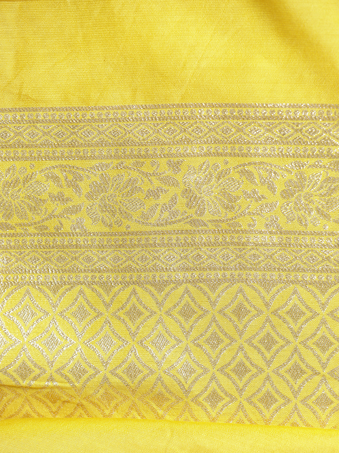 Heavy Banarasi Zari Woven Silk Blend Yellow Saree