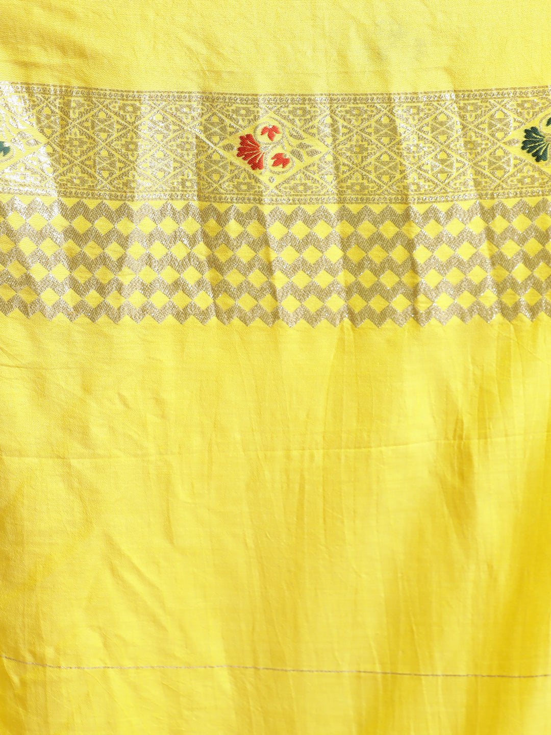 Yellow Heavy Banarasi Zari Woven Silk Blend Saree