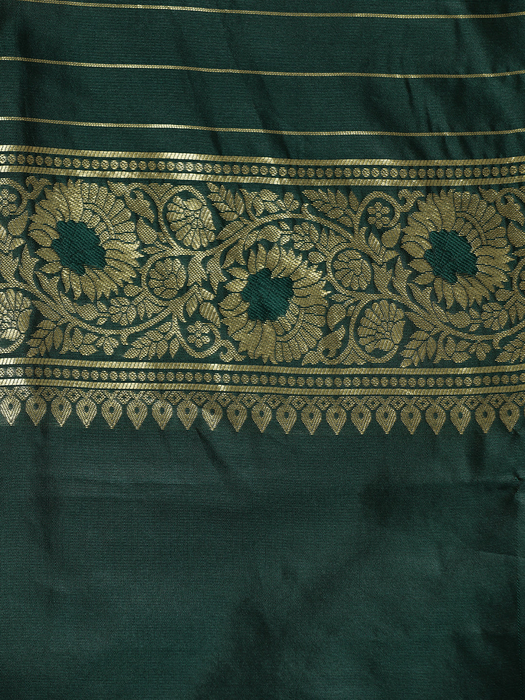 Olive Green Silk Banarasi Zari Woven Saree