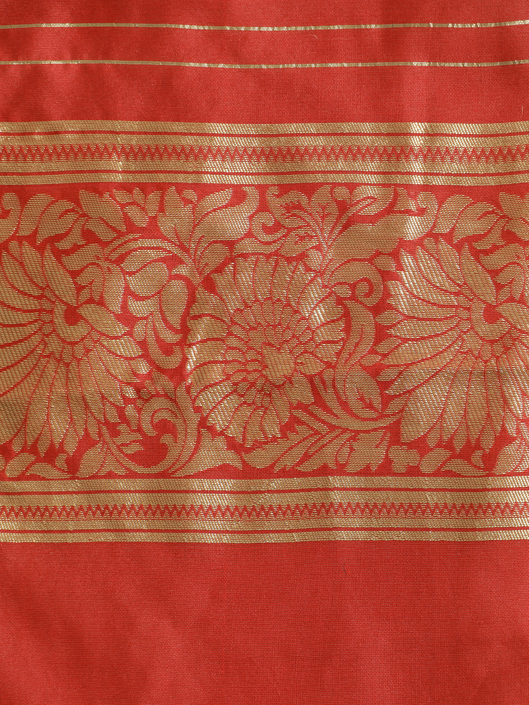 Red Zari Woven Red Banarasi Saree