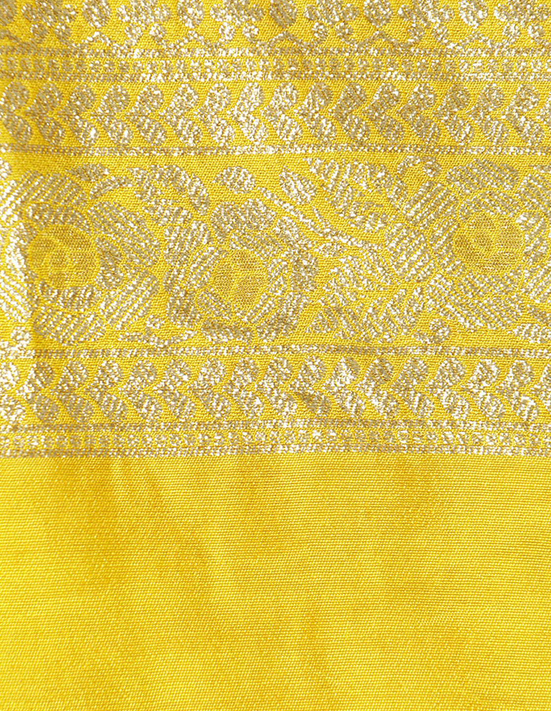 Yellow Silk Banarasi Floral Zari Woven Design Heavy Saree