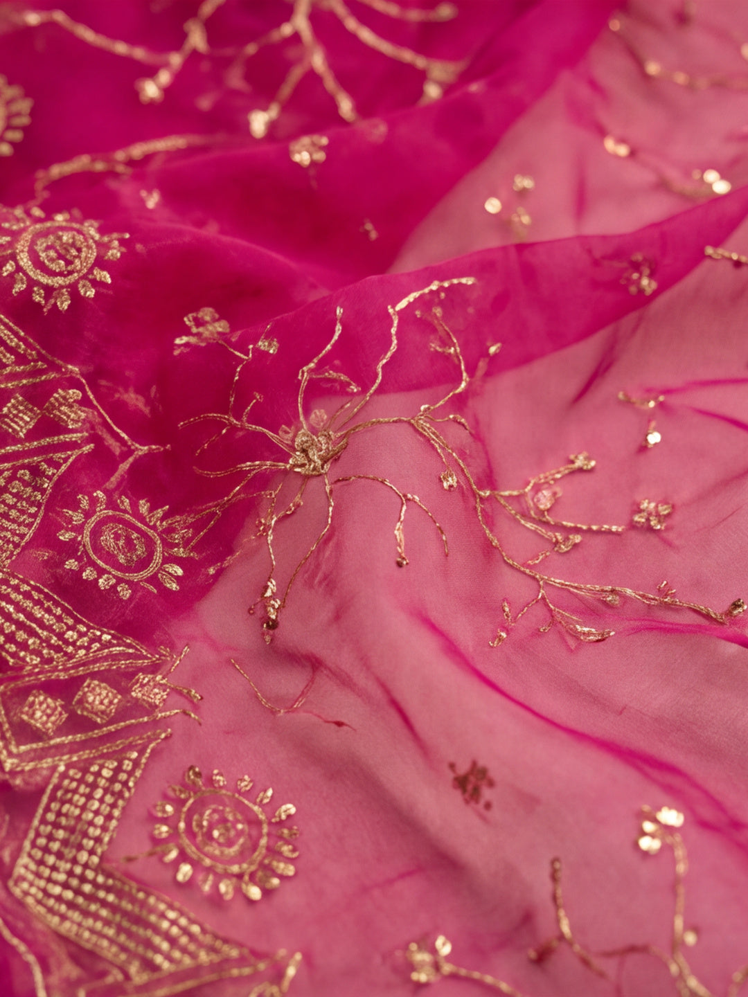 Jaipur Kurti Women'S Lovely Embroidery Work Pink Saree