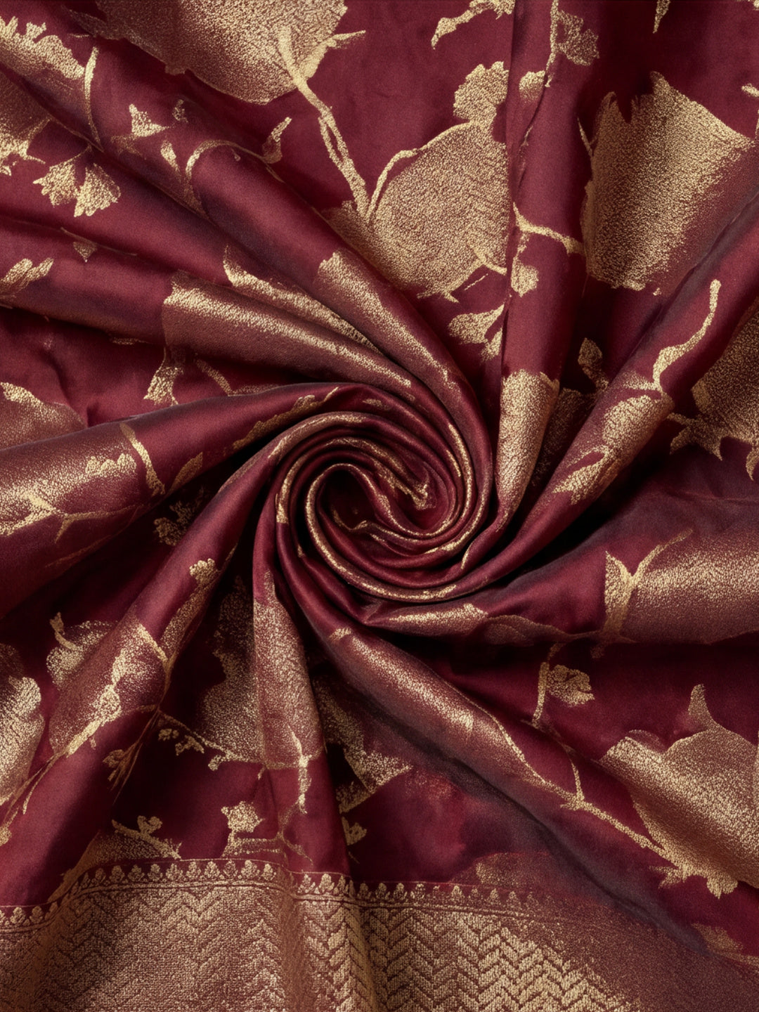 Exquisite Maroon Weaving Work Banarasi Silk Saree - By Jaipur Kurti