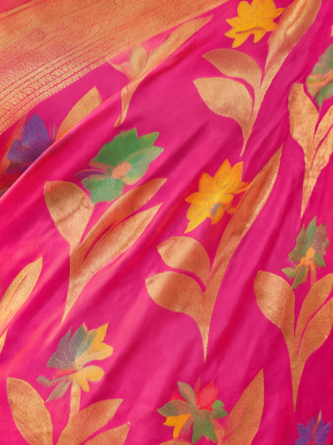 Pink Color Weaving Work Cotton Saree By Jaipur Kurti