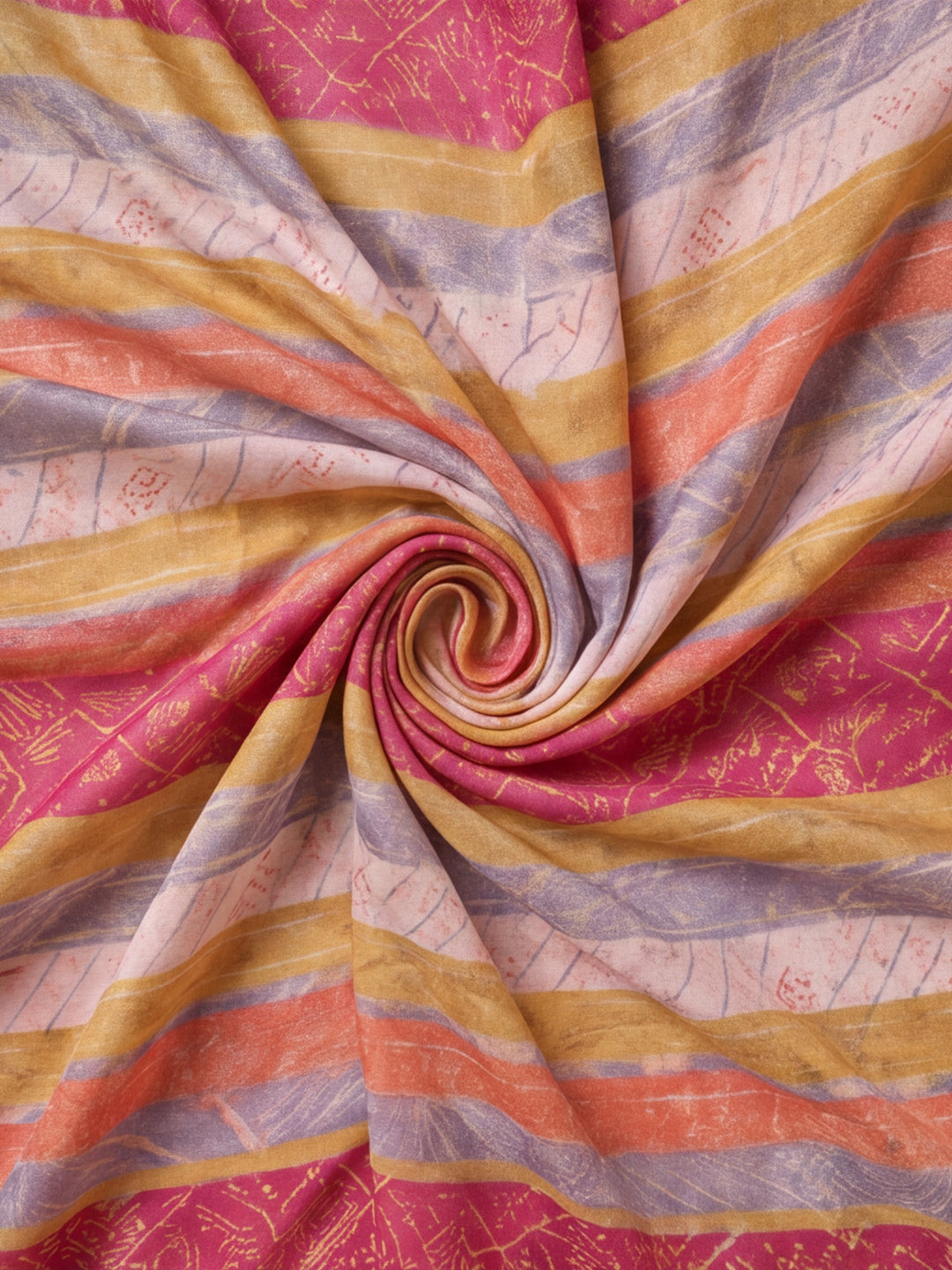 Pink Moss Chiffon Saree with Stunning Floral Digital Prints – By Jaipur Kurti