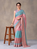 Multicolor Moss Chiffon Printed Saree with Modern Artistic Flair – By Jaipur Kurti