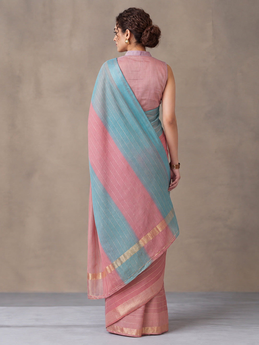 Multicolor Moss Chiffon Printed Saree with Modern Artistic Flair – By Jaipur Kurti