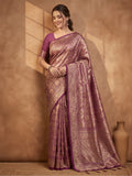 Jaipur Kurti Women'S Wine Colour Designer Weaving Work Saree