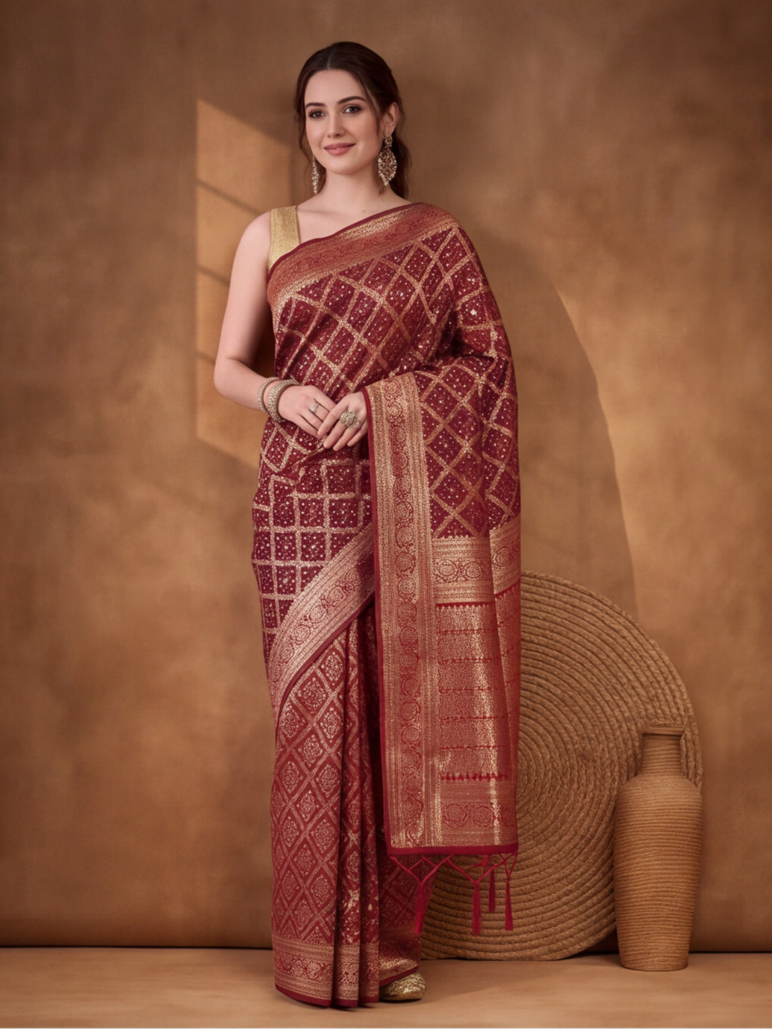 Jaipur Kurti Women'S Multi Colour Designer Weaving Work Saree