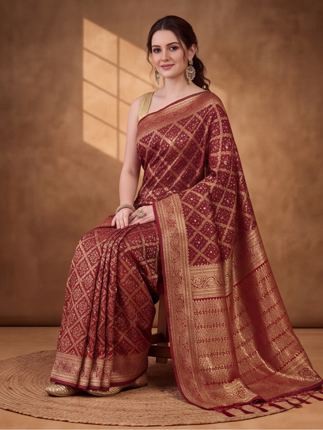 Jaipur Kurti Women'S Multi Colour Designer Weaving Work Saree