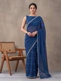 Teal Vichitra Silk Embellished Saree for Women by Jaipur Kurti