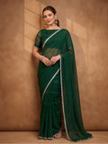 Green Vichitra Silk Embellished Saree for Women by Jaipur Kurti