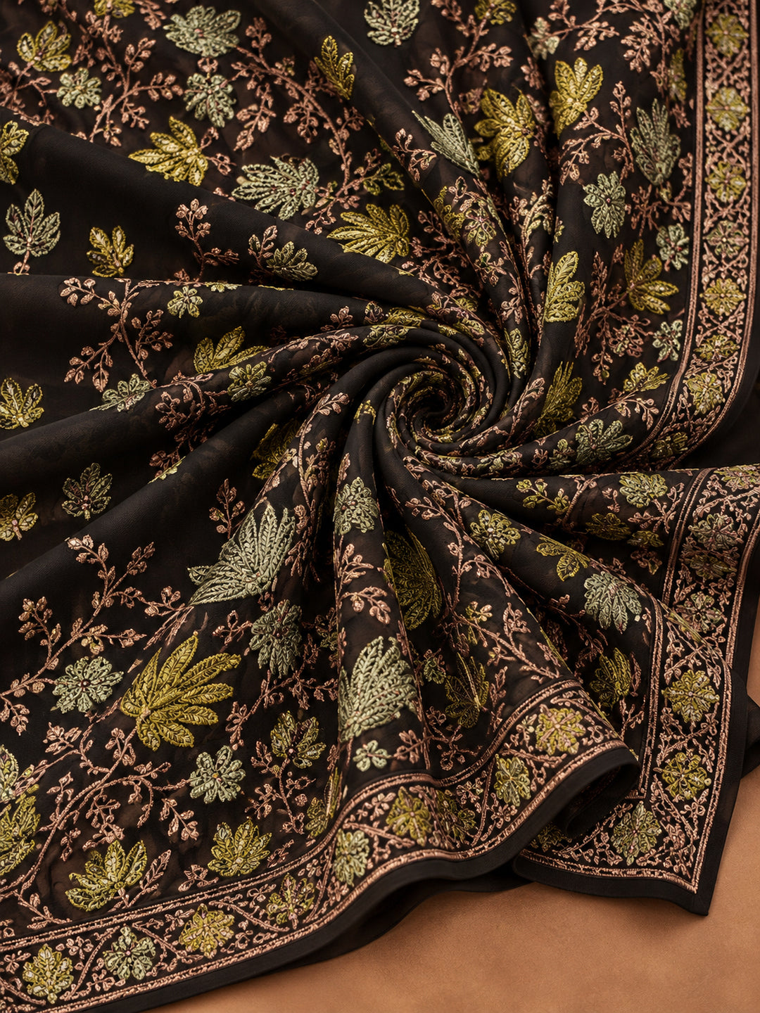 Jaipur Kurti Women's Black Georgette Embroidered Saree – Stunning in Black Georgette