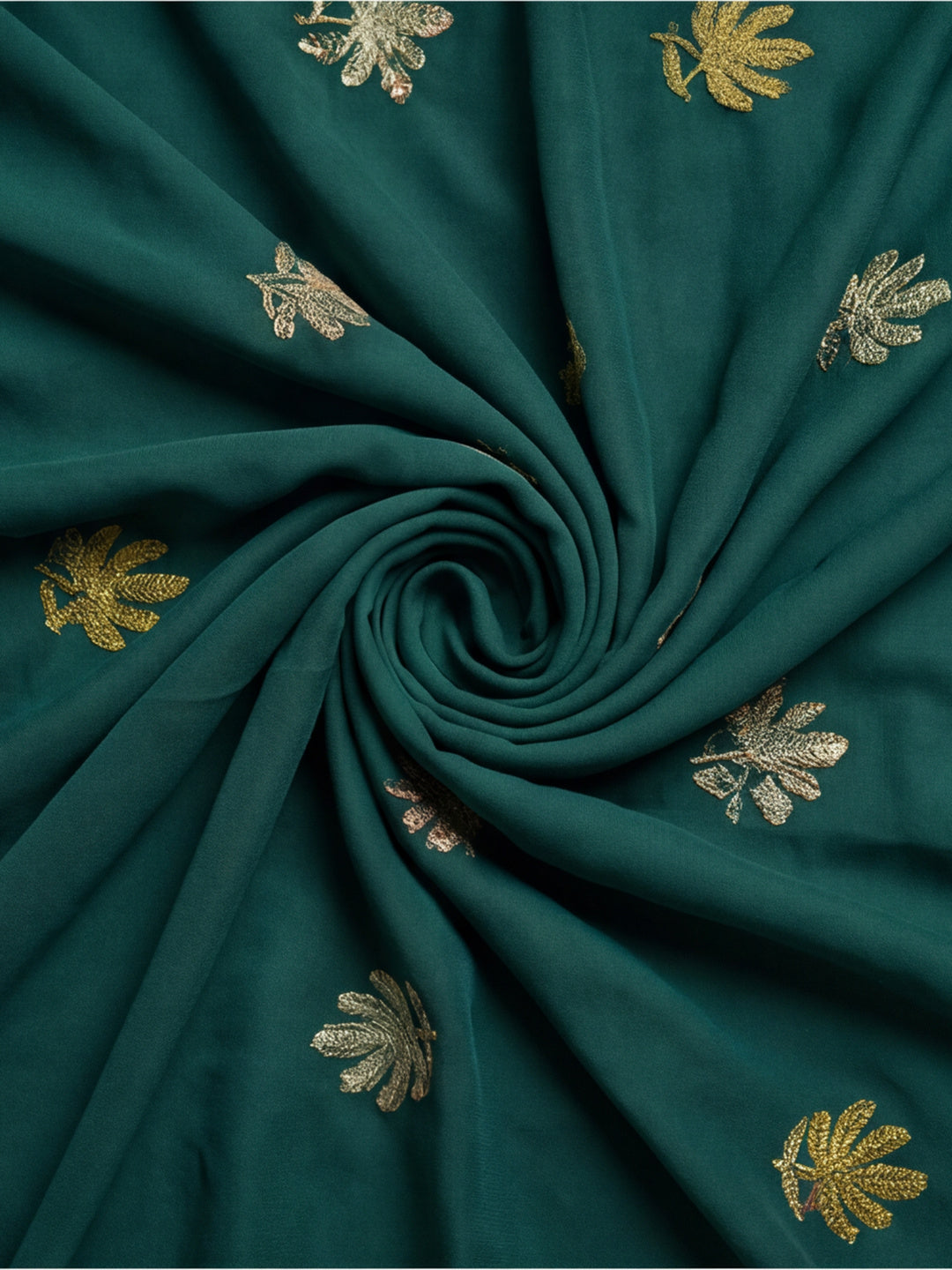 Jaipur Kurti Women's Teal Georgette Embroidered Saree – Stunning in Black Georgette
