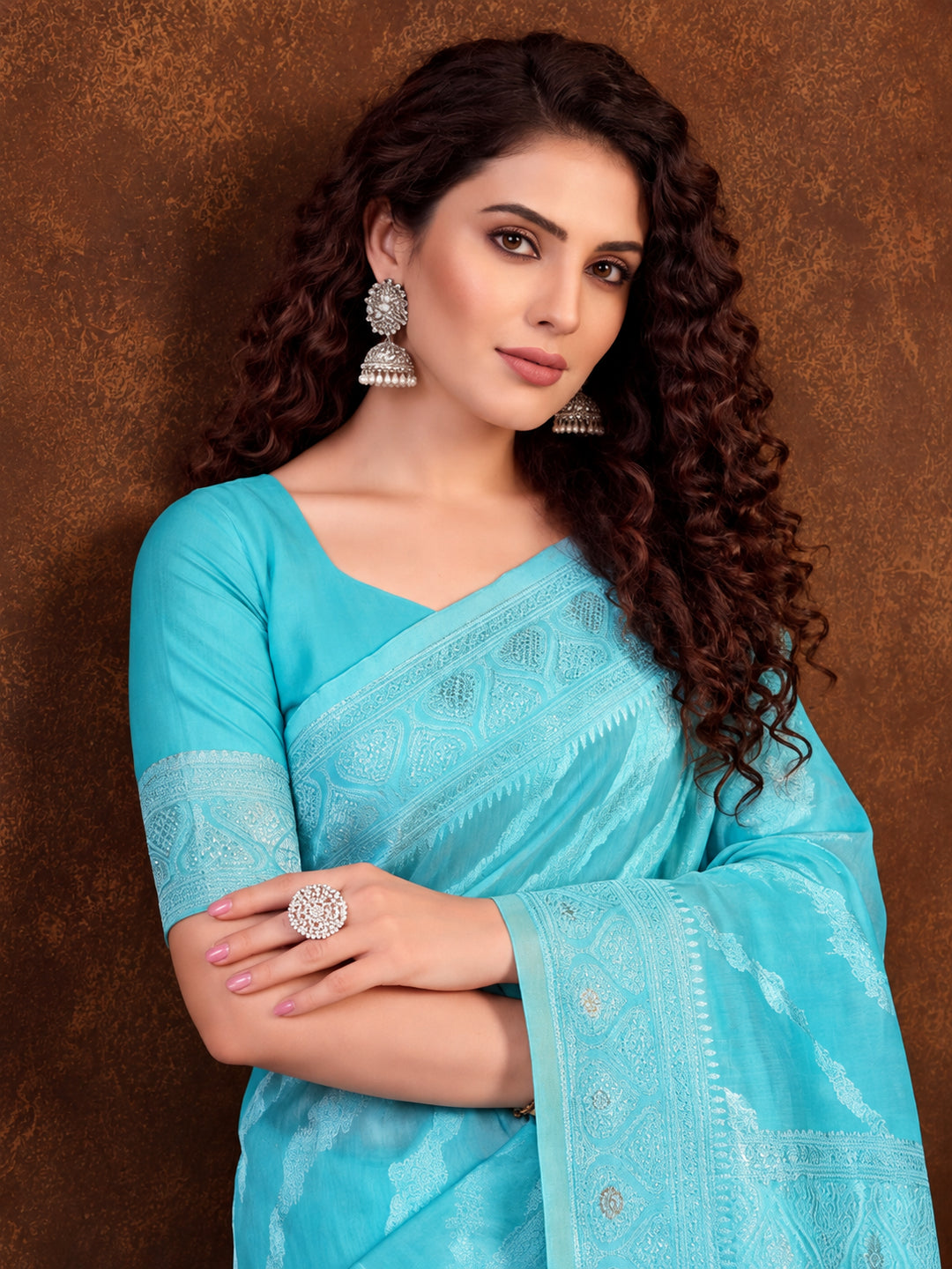 Pista Green Color Weaving Work Cotton Saree By Jaipur Kurti