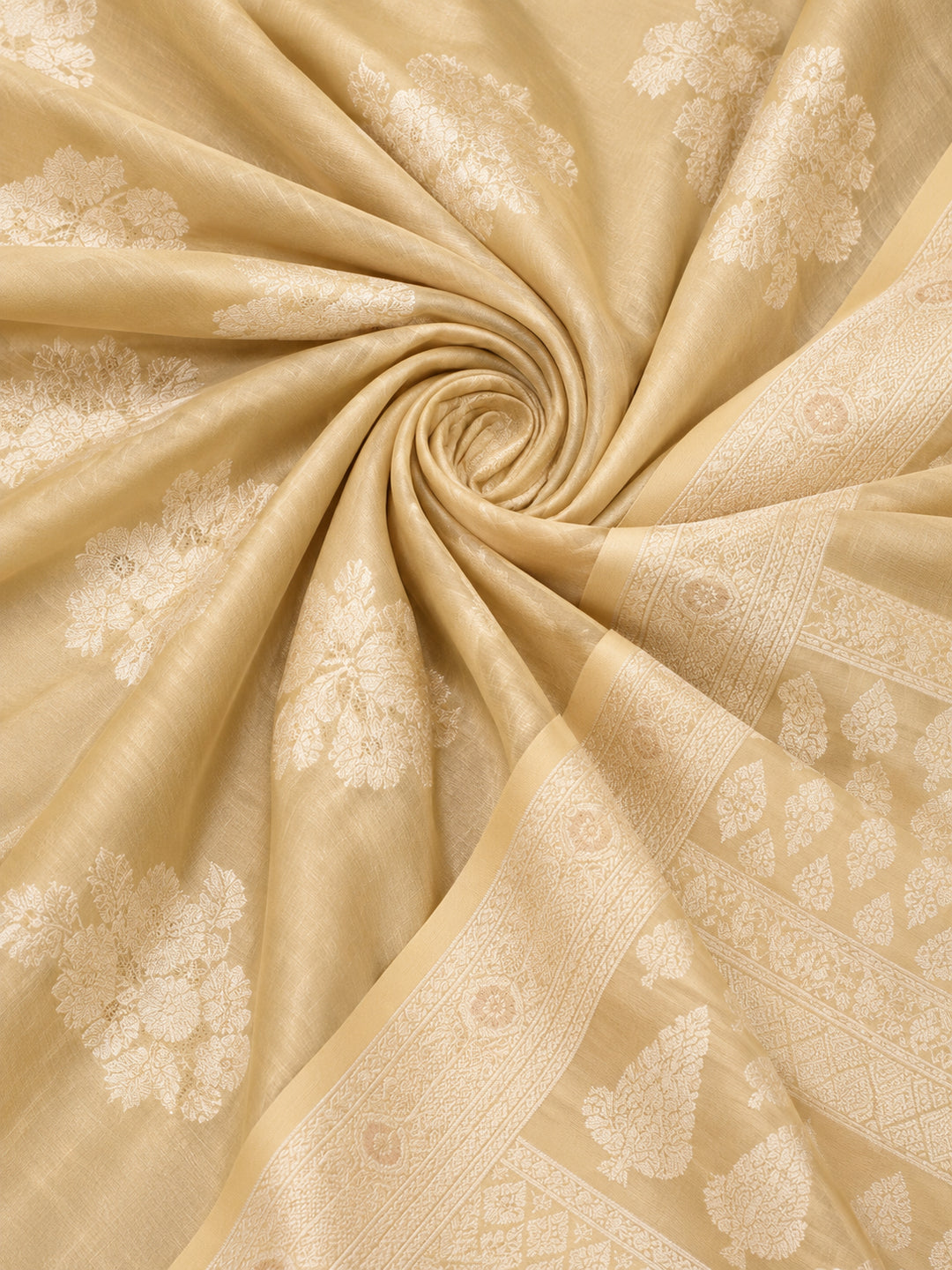 Light Beige Color Weaving Work Cotton Saree By Jaipur Kurti