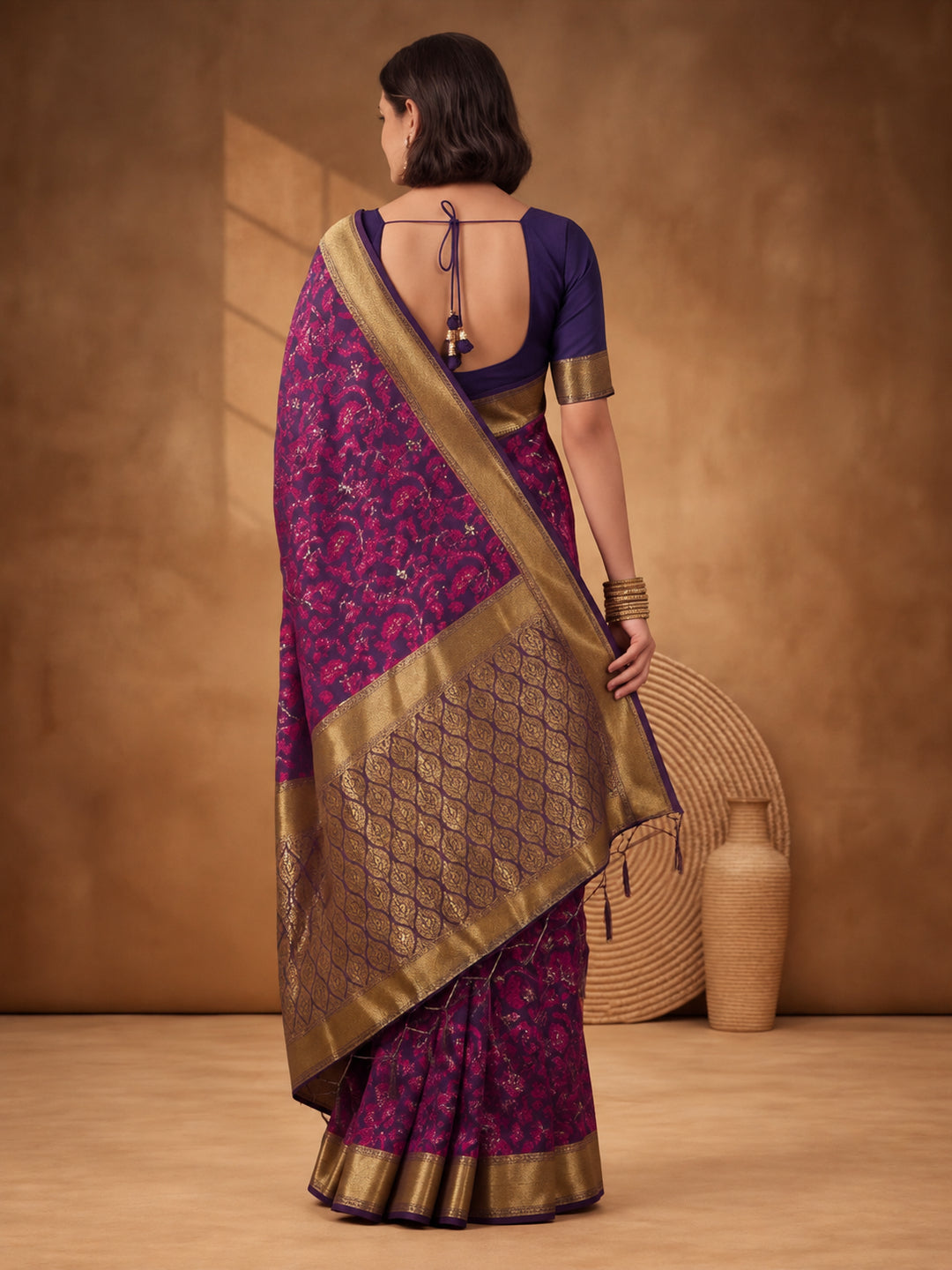 Jaipur Kurti Women'S Multi Colour Designer Weaving Work Saree