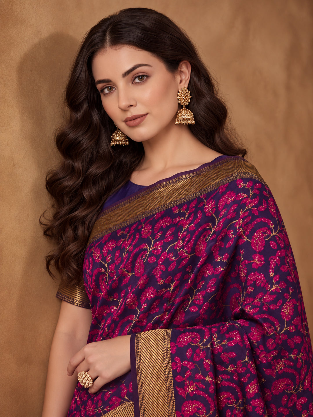 Jaipur Kurti Women'S Multi Colour Designer Weaving Work Saree