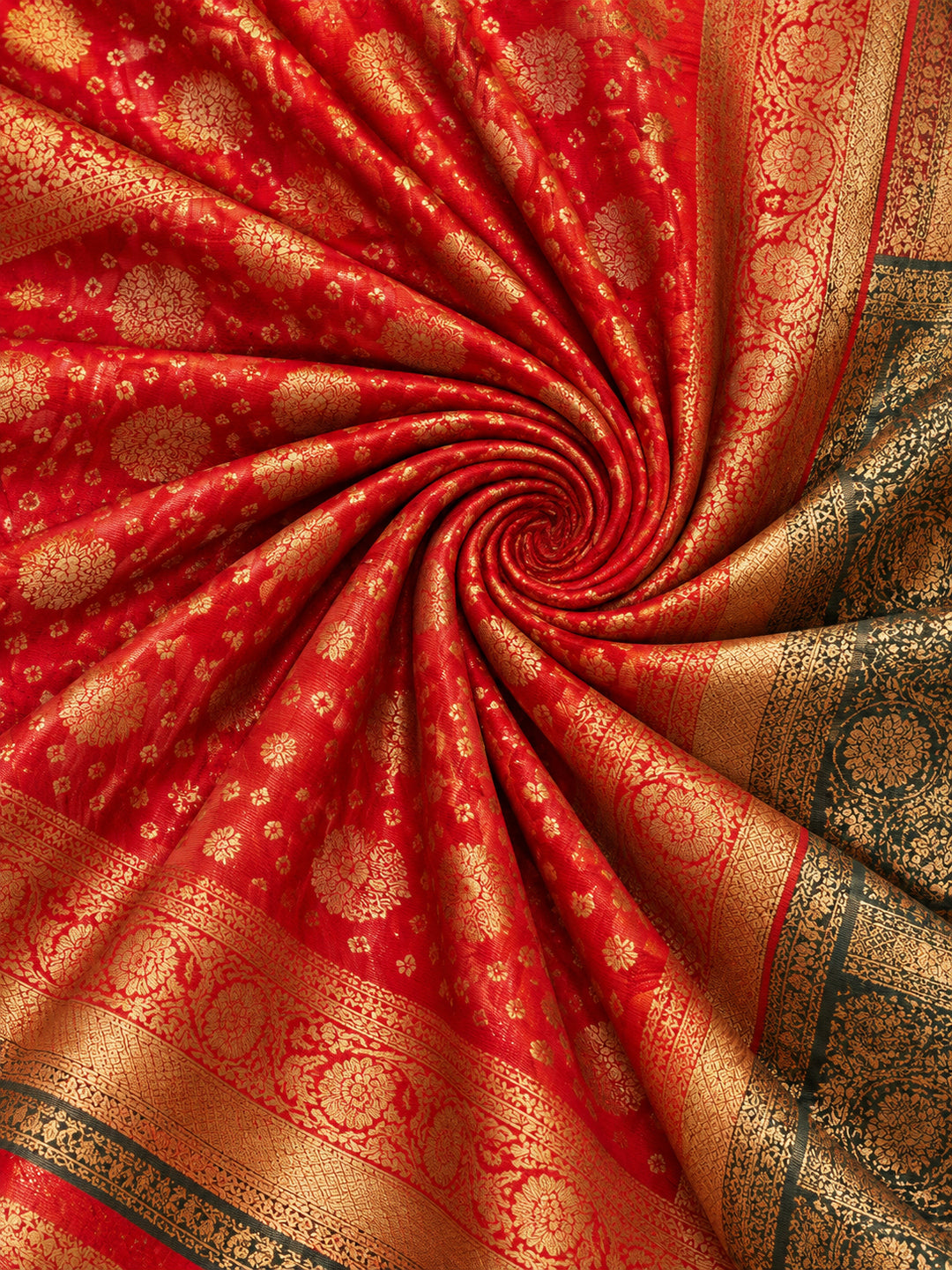 Ravishing Red: Weaving Work Banarasi Silk Saree