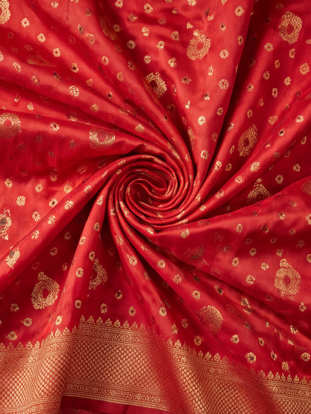 Radiant Red: Weaving Work Banarasi Silk Saree